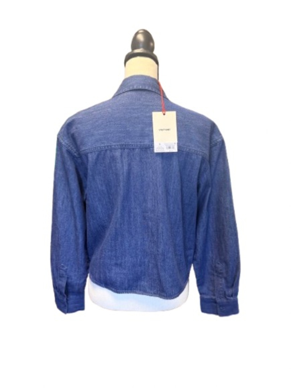 NWT Woolrich Cropped Denim Utility Shirt Jacket Dark Wash 100% Cotton Size Small - Picture 5 of 7